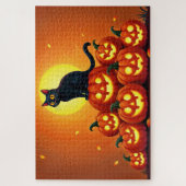 フェスティバル秋ハロウィーンアートブラックフェラインフレンド ジグソーパズル (縦)