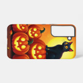 フェスティバル秋ハロウィーンアートブラックフェラインフレンド SAMSUNG GALAXYケース (裏面横)