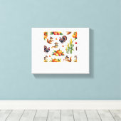 フェスティバル秋収穫水彩模様クラシックT- キャンバスプリント (インサイチュ (ウッドフロア))