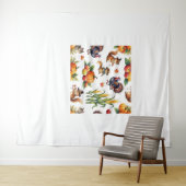 フェスティバル秋収穫水彩模様クラシックT- タペストリー (インサイチュ(横))