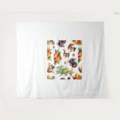 フェスティバル秋収穫水彩模様クラシックT- タペストリー (正面(横))