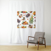 フェスティバル秋収穫水彩模様クラシックT- タペストリー (インサイチュ)