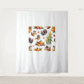 フェスティバル秋収穫水彩模様クラシックT- タペストリー (正面)