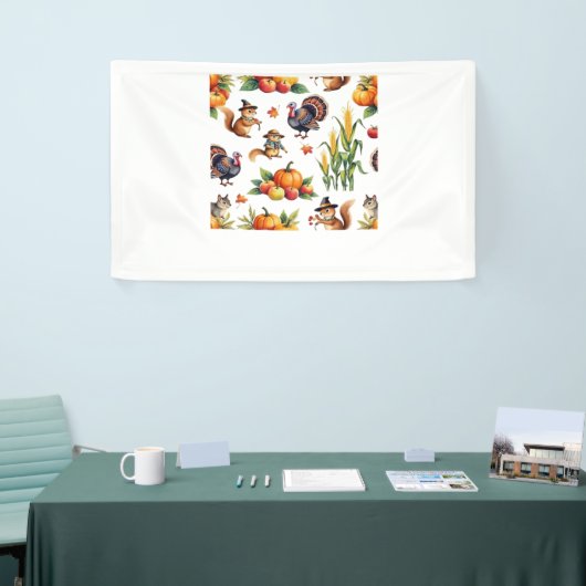 フェスティバル秋収穫水彩模様クラシックT- 横断幕 (トレードショー)