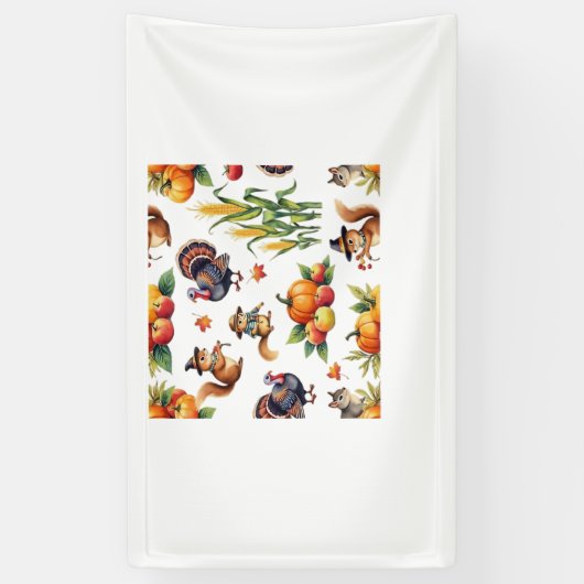 フェスティバル秋収穫水彩模様クラシックT- 横断幕 (縦)