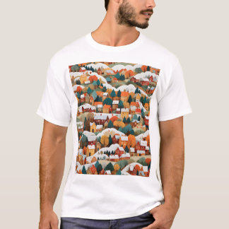 フェスティバル秋紙コラージ村 Tシャツ