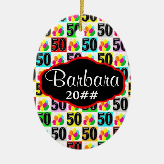 フェスティバル第50日パーソナライズされた付オーナメント セラミックオーナメント (正面)