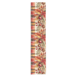 フェスティバル紅葉オン・プレイド ショートテーブルランナー