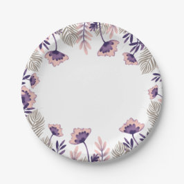 フェスティバル紙プレートに繊細な花の模様 ペーパープレート