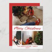 フェスティバル紙吹雪メリークリスマス3フォトコラージュH シーズンカード (正面/裏面)