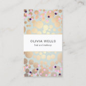 フェスティバル紙吹雪&金ゴールドサークルルック美しいサロン 名刺 (正面)