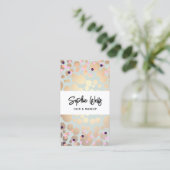 フェスティバル紙吹雪&金ゴールドサークルルック美しいサロン 名刺 (スタンド正面)