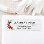 フェスティバル素朴ウッドクリスマス差出人住所ラベル ラベル (インサイチュ)