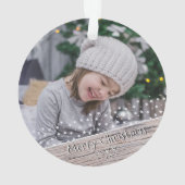 フェスティバル素朴ウッドスタークリスマスキープサケ写真 オーナメント (裏面)