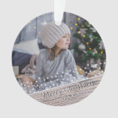 フェスティバル素朴ウッドスタークリスマスキープサケ写真 オーナメント (正面)