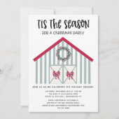 フェスティバル素朴クリスマスバーンクリスマスパーティー 招待状 (正面)