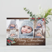 フェスティバル素朴クリスマス5枚の写真あいさつ シーズンカード (スタンド正面)