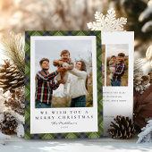 フェスティバル素朴グリーンプライド家族の写真クリスマス シーズンカード