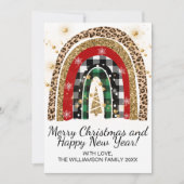 フェスティバル素朴プレイドアニマルプリントレインボーグリッター シーズンカード (正面)