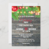 フェスティバル素朴企業のホリデークリスマスパーティー 招待状 (正面)