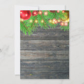 フェスティバル素朴企業のホリデークリスマスパーティー 招待状 (裏面)