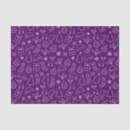 フェスティバル紫と白の冬のクリスマスパターン 薄葉紙