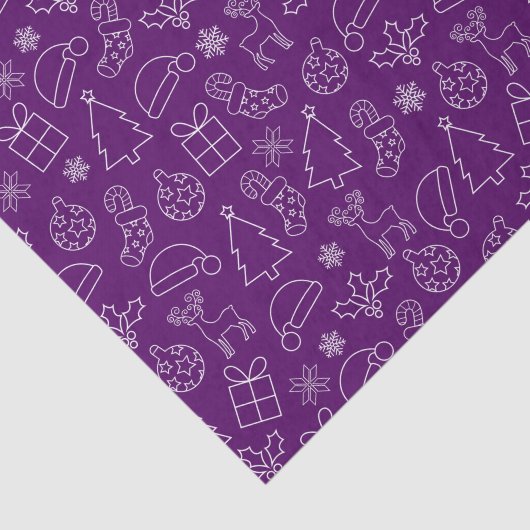 フェスティバル紫と白の冬のクリスマスパターン 薄葉紙 (詳細)