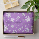 フェスティバル紫と白の冬の雪片パターン 薄葉紙 (ギフト)