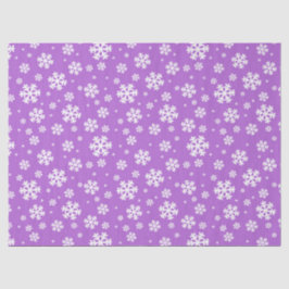 フェスティバル紫と白の冬の雪片パターン 薄葉紙