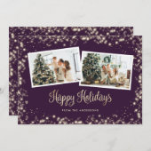 フェスティバル紫色の光の星の写真 シーズンカード (正面/裏面)