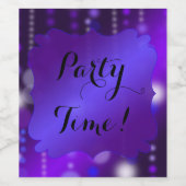 フェスティバル紫 |スパークルの背景カスタム ワインラベル (シングルラベル)