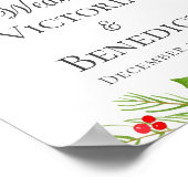 フェスティバル結婚のポインセチアパーソナライズされた ポスター (角)