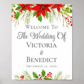 フェスティバル結婚のポインセチアパーソナライズされた ポスター (正面)
