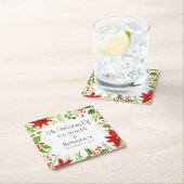 フェスティバル結婚フローラパーソナライズされた スクエアペーパーコースター (インサイチュ)