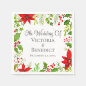 フェスティバル結婚フローラパーソナライズされた スタンダードカクテルナプキン (正面)