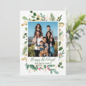 フェスティバル緑の金ゴールドの葉パインウォーター色フローラ シーズンカード (スタンド正面)