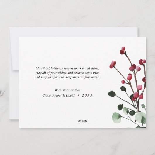 フェスティバル緑葉ユーカリ赤(鳥)ショウジョウコウカンチョウ鳥 シーズンカード (裏面)