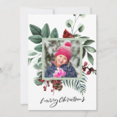 フェスティバル緑葉ユーカリ赤(鳥)ショウジョウコウカンチョウ鳥 シーズンカード (正面)