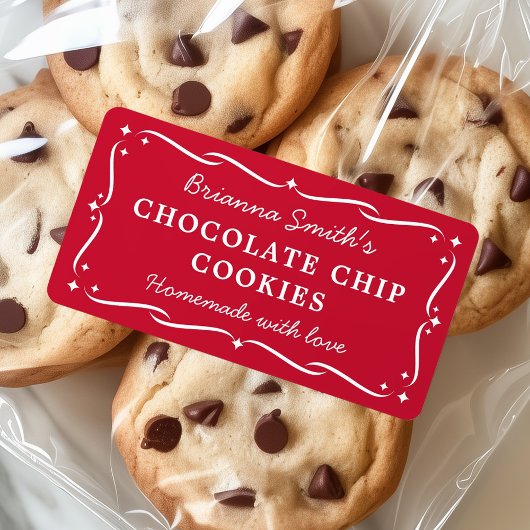 フェスティバル縁どレッド・クリスマス・キッチンベーキング ラベル