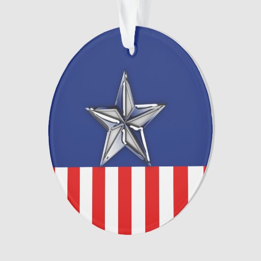 フェスティバル色のシルバースターのような大きなクロム オーナメント (正面)