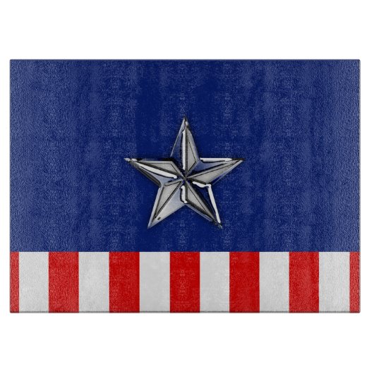 フェスティバル色のシルバースターのような大きなクロム カッティングボード (正面)