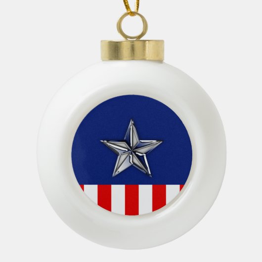 フェスティバル色のシルバースターのような大きなクロム セラミックボールオーナメント (正面)