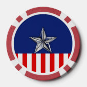 フェスティバル色のシルバースターのような大きなクロム ポーカーチップ (裏面)