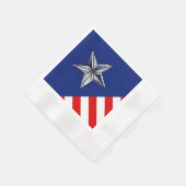 フェスティバル色のシルバースターのような大きなクロム 縁ありカクテルナプキン (角)