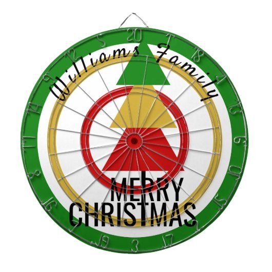 フェスティバル色鮮やかなメリークリスマスツリークリスマス ダーツボード (正面)