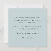 フェスティバル花模様サンキューネーム結婚ズ ノートカード (裏面)