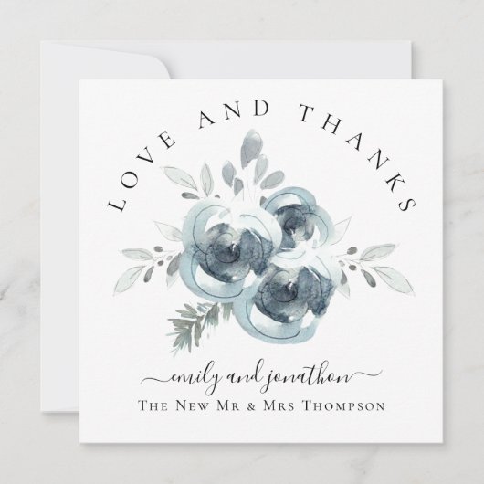 フェスティバル花模様サンキューネーム結婚ズ ノートカード (正面)