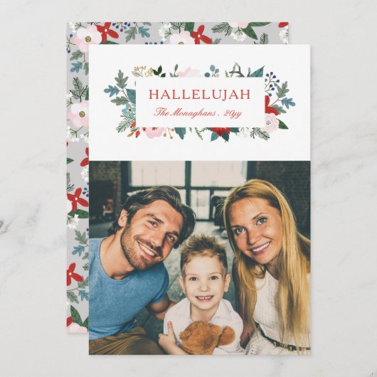 フェスティバル花模様写真 シーズンカード (正面/裏面)