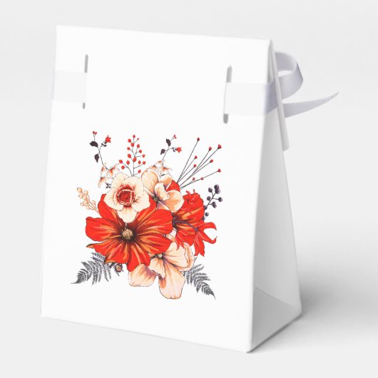 フェスティバル花模様名お洒落メリークリスマス フェイバーボックス (裏面サイド)