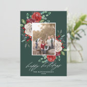 フェスティバル花模様3写真モダン シーズンカード (スタンド正面)